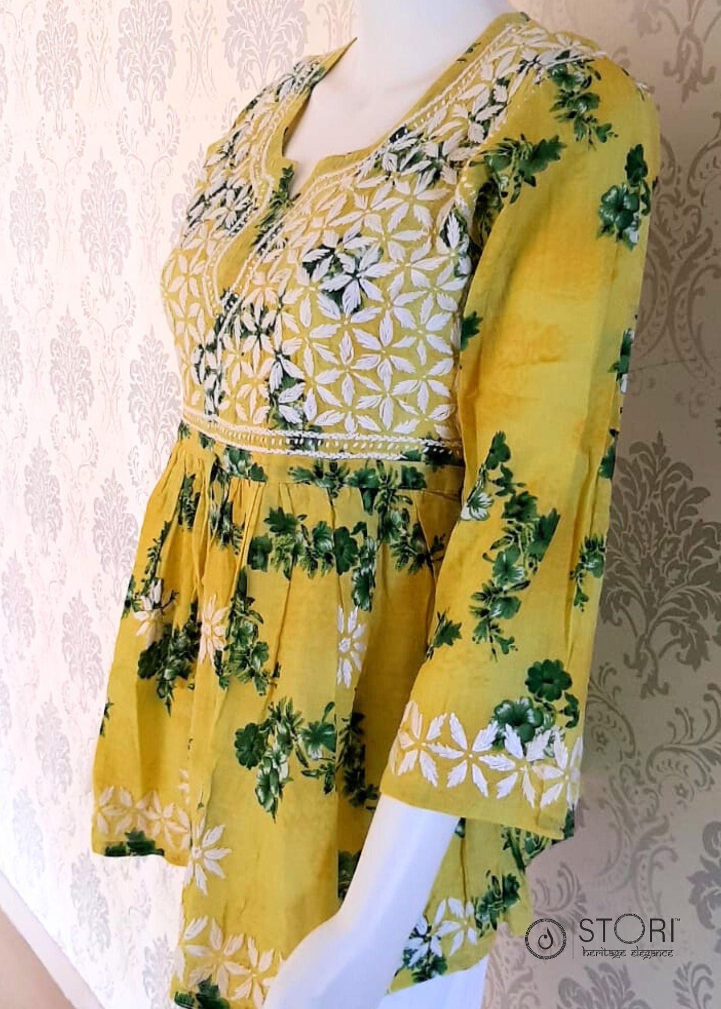 Riglozi Ladies Yellow Cotton Short Kurti at Rs 280/piece | Printed Cotton Kurti  online in Surat | ID: 2852683944633